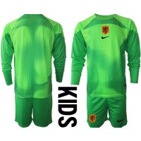 Netherlands Goalkeeper Replica Home Minikit World Cup 2022 Long Sleeve (+ pants)